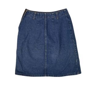 VINTAGE 90s denim high waisted mini skirt with side zip XS